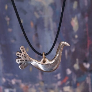 Bronze Latvian Bird Pendant: Viking Necklace, Ethnic Amulet