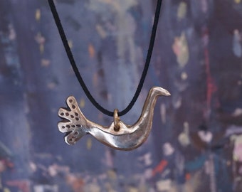 Latvian bird pendant Bronze Viking necklace Ethnic jewelry Men pendant Celtic pendant Unique gift Magic old amulet Boho vintage pendant