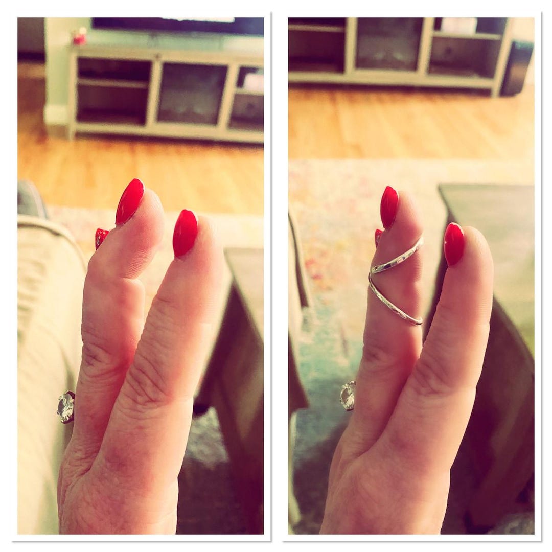 we took our beloved hand hammered band and made it... Handmade Hammered Finger Splint Ring: Sterling Silver 925, Brass, or ...