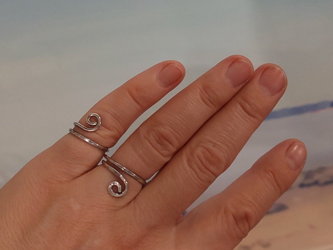 Double Splint Ring Textured Silver 925 Hammered EDS Splint - Etsy
