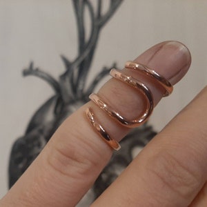 Arthritis finger splint for bcnding sideways lateral deviation sterling  silver 925, brass or copper ring for Ehlers Danols, EDS