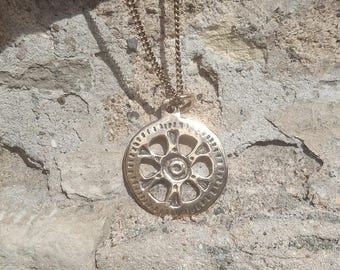 Sun Pagan Latvian Pendant in Bronze, Baltic Symbol Necklace, Ancient Sun Amulet, Pagan Jewelry, Bronze Sun Charm, Baltic Heritage Pendant