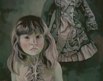 Original Oil Painting: Figurative Girl Portrait, Anatomy Art