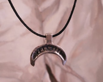 Latvian Moon Pendant: Sterling Silver Pagan Amulet