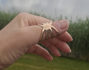Bronze Thumb Splint Ring, Limits Thumb Movement, Adjustable Thumb Support, Handmade Thumb Brace, Thumb Stabilizer Ring