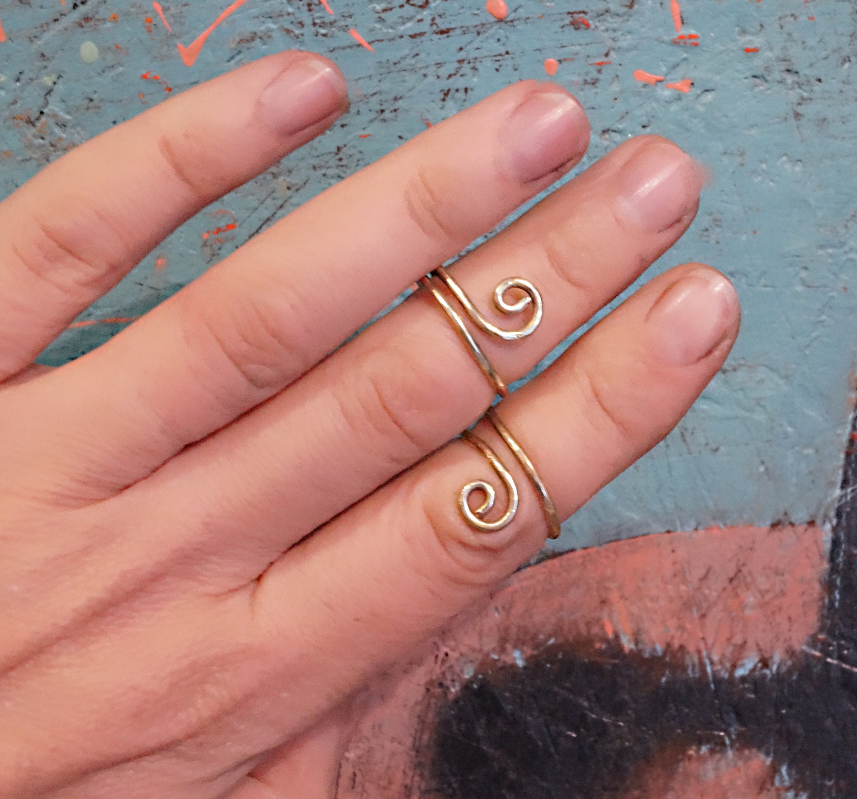 Double Splint Ring Textured Brass Hammered EDS Splint - Etsy