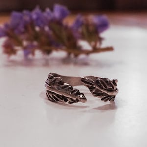 Sterling silver ring Unique ring Vintage ring Medieval ring Brutal ring leaves Boho ring Old magic ring Artisan ring Christmas gift for her