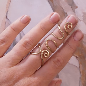 Arthritis finger splint for both joints ring adjustable brass, trigger finger ring, EDS ring