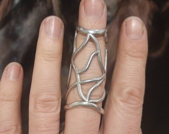 Sterling Silver 925 Full Finger Splint Ring  Support