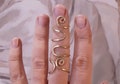Full finger splint for both joints ring adjustable brass product logo