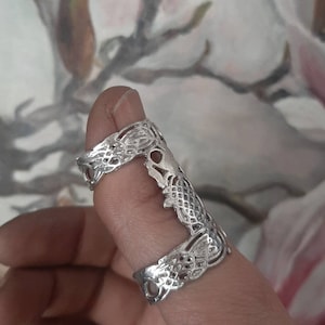 Arthritis thumb splint sterling silver 925 or bronze  adjustable handmade celtic ring