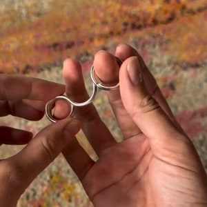 Triple splint ring textured silver 925 hammered EDS splint