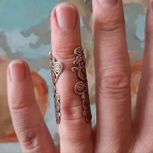 Arthritis finger splint for both PIP & DIP joints ring bronze