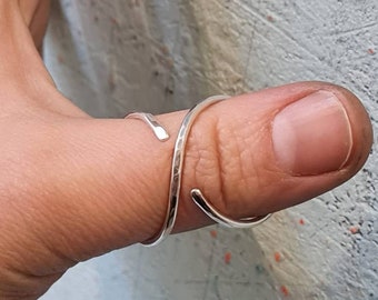 Thumb splint sterling silver, brass or copper adjustable handmade