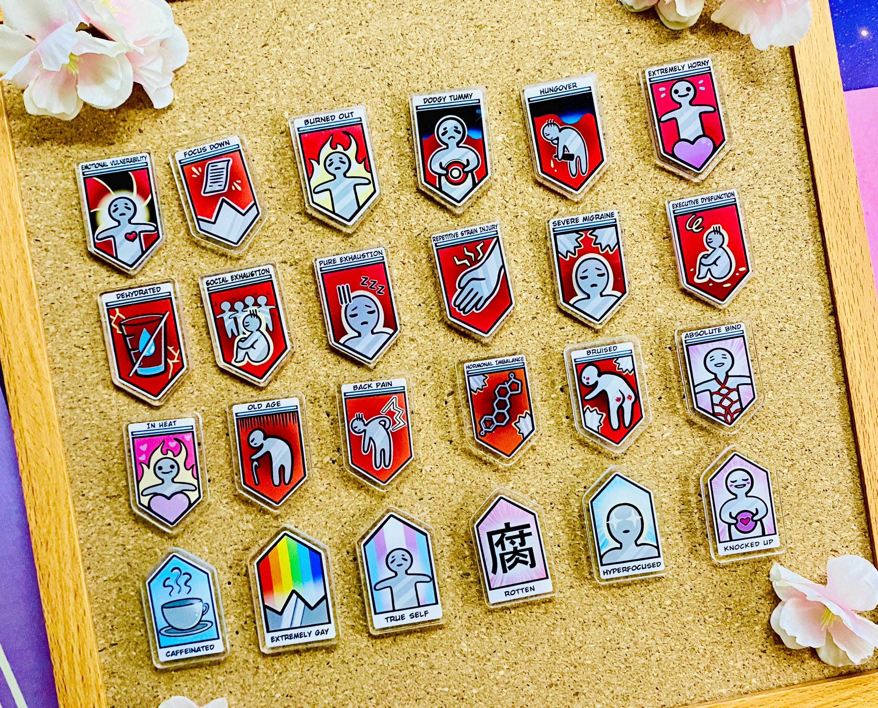 Relatable Debuff Pins [ffxiv-inspired] - Etsy