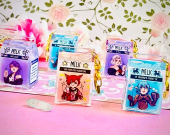 Milk Carton Charms - FFXIV G'raha, Haurchefant, Hades & Hythlodaeus