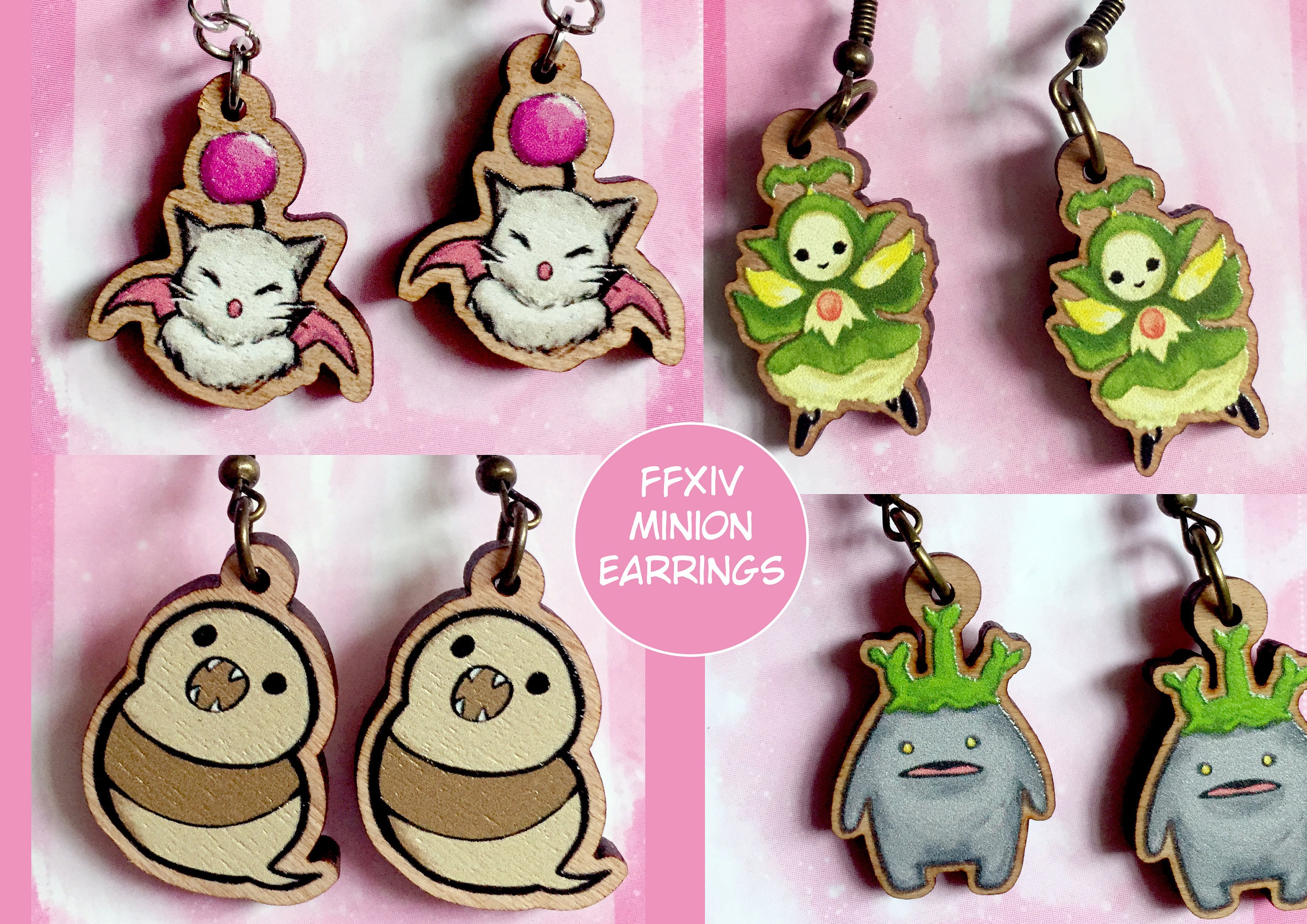 FFXIV Minion Earrings Goobbue Moogle & Sylph | Etsy