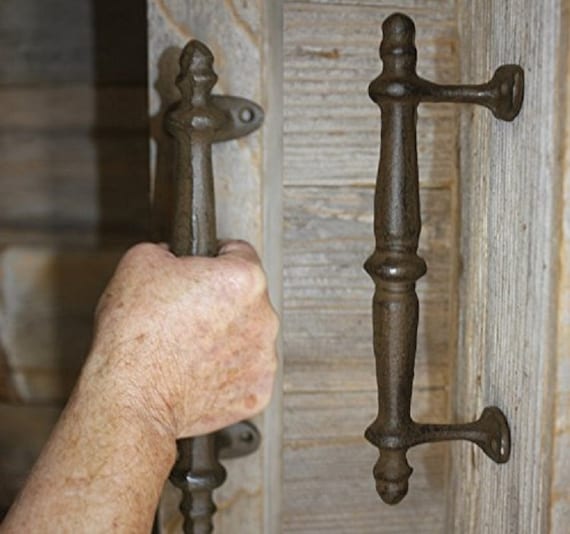 Large Cast Iron Antique Rustic Handle Pulls For Gate Shed Etsy