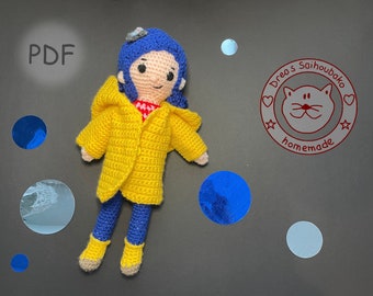 Amigurumi doll crochet pattern Coraline pdf