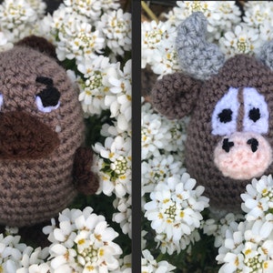 Amigurumi doll crochet pattern little bull & platypus pdf