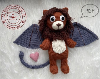 Amigurumi doll crochet pattern Manticore pdf