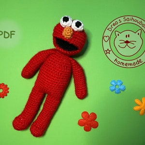 Amigurumi doll crochet pattern Elmo pdf