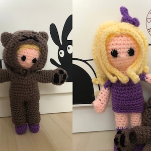 Amigurumi doll crochet pattern doll in cat costume pdf
