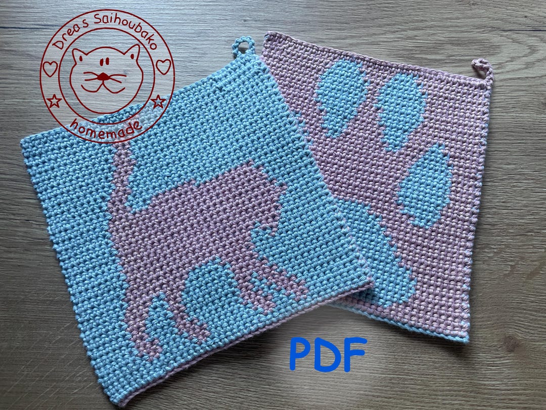 Crochet Pattern Potholder Cat Pdf - Etsy