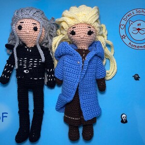Amigurumi doll crochet pattern Geralt & Cirilla pdf