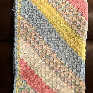 Crochet Baby Afghan Gender Neutral Pastels Soft and Colorful