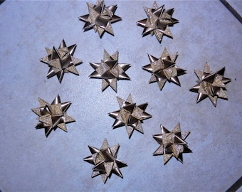 10 Fröbel stars copper glitter 4 cm Christmas Advent table decoration