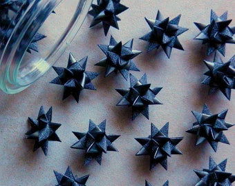 10 Fröbel stars black/glitter 4 cm Stars Christmas Advent table decoration
