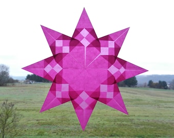 Transparentstern 109 * 28 cm * rosa Fensterstern Sterne Advent Weihnachten Fensterdeko