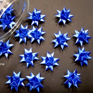 20 Fröbelsterne mittelblau 4 cm Sterne Advent Weihnachten Tischdeko Bild 2