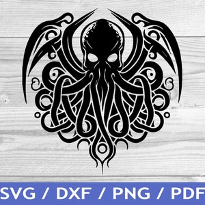 Cthulu SVG Cut Out / Sea Monster Cricut Design / Cthulu T Shirt Design / Laser File / Sublimation Print / SVG Stencil / Tattoo