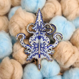 Gae Bolg (Lapis) Enamel Pin | LE40, Limited Edition Collectible Enamel Pin, Celtic/Irish Legendary Weapon w/ Gold Foil Box