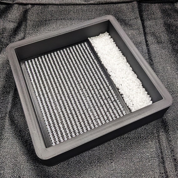 Mini Perler Bead Organizer STL | 3D Printable Fuse Bead Sorting Tray | Pixel Art Tool | 820-Hole Bead Aligner and Orienter