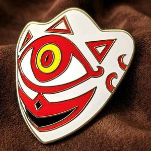 Mask Of Truth Enamel Pin - Zelda Majora's Mask Item | Sheikah Stone Lapel Badge | Nintendo 64 Collectible | Gossip Stone Gaming Brooch image 1
