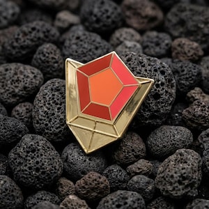 Goron's Ruby Enamel Pin | Spiritual Stone | The Legend Of Zelda Ocarina Of Time Pin | Link's Red Mountain Stone | Darunia Gift