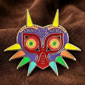 Majora’s Mask Pin – Legend of Zelda Enamel Pin, Skull Kid Lapel Pin, Nintendo 64 Gamer Gift, Collectible Lapel Pin, Gold Metal Badge