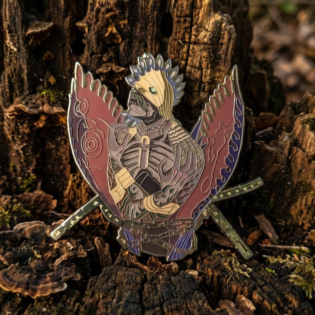 Anima Enamel Pin - Final Fantasy X Collectible Lapel Pin, Aeon Summon Pin, Video Game Merchandise, Gold Metal, Gamer Gift