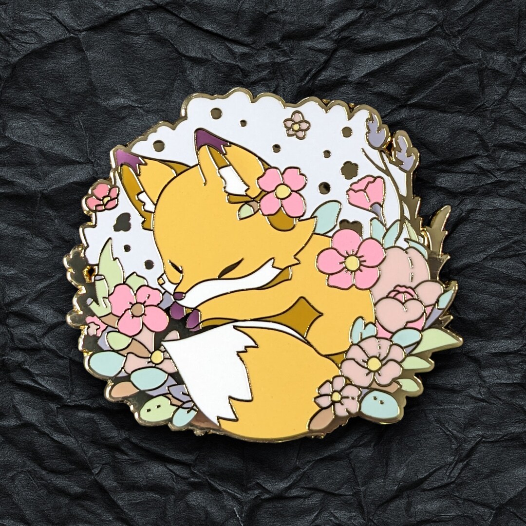 Sleeping Fox Enamel Pin Collectible Lapel Pin Cute Kawaii - Etsy