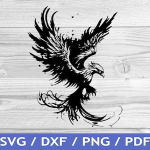 Découpe Phoenix SVG / Phoenix Cricut Design / Phoenix Vector / Fantasy Fire Bird / Fichier laser / Impression par sublimation / Pochoir SVG / Tatouage
