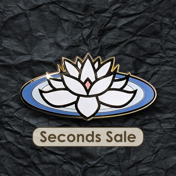 SECONDS SALE White Lotus Enamel Pin | Collectible Lapel Pin, Asian Flower Blossom, Japanese / Chinese Water Flower Brooch / Badge