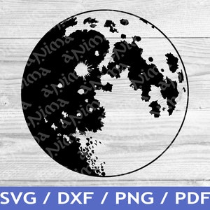 Volle maan SVG uitgesneden / maan Cricut ontwerp / maanvector / nachtvector / laserbestand / sublimatieprint / SVG-stencil / tattoo
