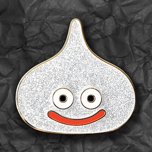 Metal Slime Enamel Pin - Dragon Quest Collectible Glitter Enamel Lapel Pin, Video Game Brooch, Retro Gamer Gift, Slime Badge, RPG Fan Gift