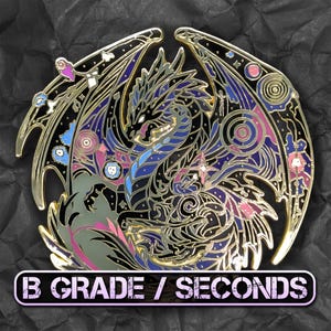 B Grade / Seconds Atraxis, The Gravity Dragon Enamel Pin | 3&quot; Gold-Plated Hard Enamel Pin | Dragon Aspects Collection, Space Dragon