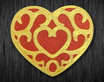 Ímã de coração Zelda - Ímã de geladeira colecionável Legend of Zelda, presente de jogo retrô, colecionável de videogame, impressão 3D