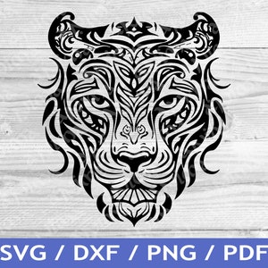 Tribal Tiger Head SVG Cut Out / Tiger Cricut Design / Big Cat T Shirt Design / Laser File / Sublimation Print / SVG Stencil / Tattoo