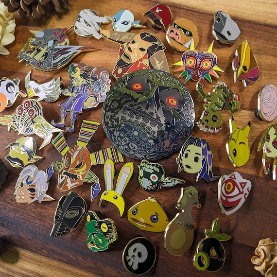 The Legend of Zelda: Majora's Mask Enamel Pin Set | Collectible Lapel Pins, Video Game Brooch / Badge